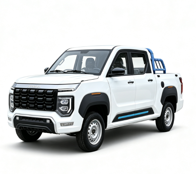 Electric Double Cab Pickup Truck 4WD Lithium Battery Light Duty Cargo Pickup