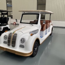 White classical luxury 11-seat vintage electric sightseeing car