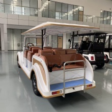 White classical luxury 11-seat vintage electric sightseeing car