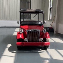 Classical red luxury 6-seat vintage electric sightseeing car