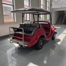 Classical red luxury 6-seat vintage electric sightseeing car