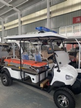 4 Seater Electric Medical Rescue Golf Cart Equipped with Patient Transfer Stretcher