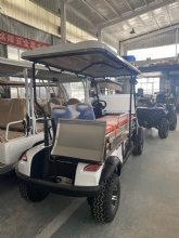 4 Seater Electric Medical Rescue Golf Cart Equipped with Patient Transfer Stretcher